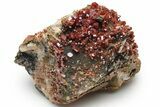 Deep Red Vanadinite Crystals on Barite - Morocco #233084-1